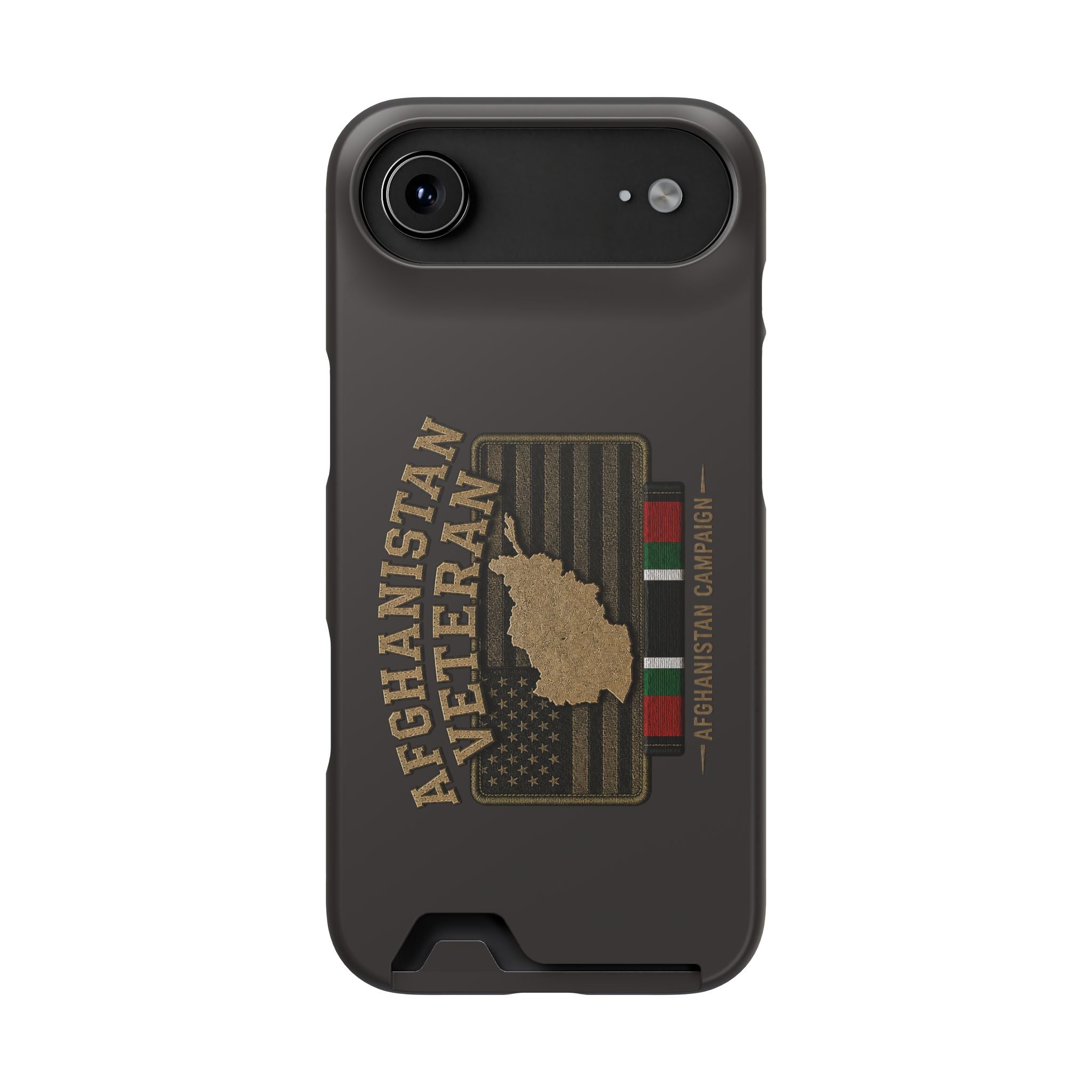 Afghanistan Veteran Phone Case with Card Holder — Military Tribute Wallet Case - iPhone 17 Air (Matte) | Ironsight Syndicate