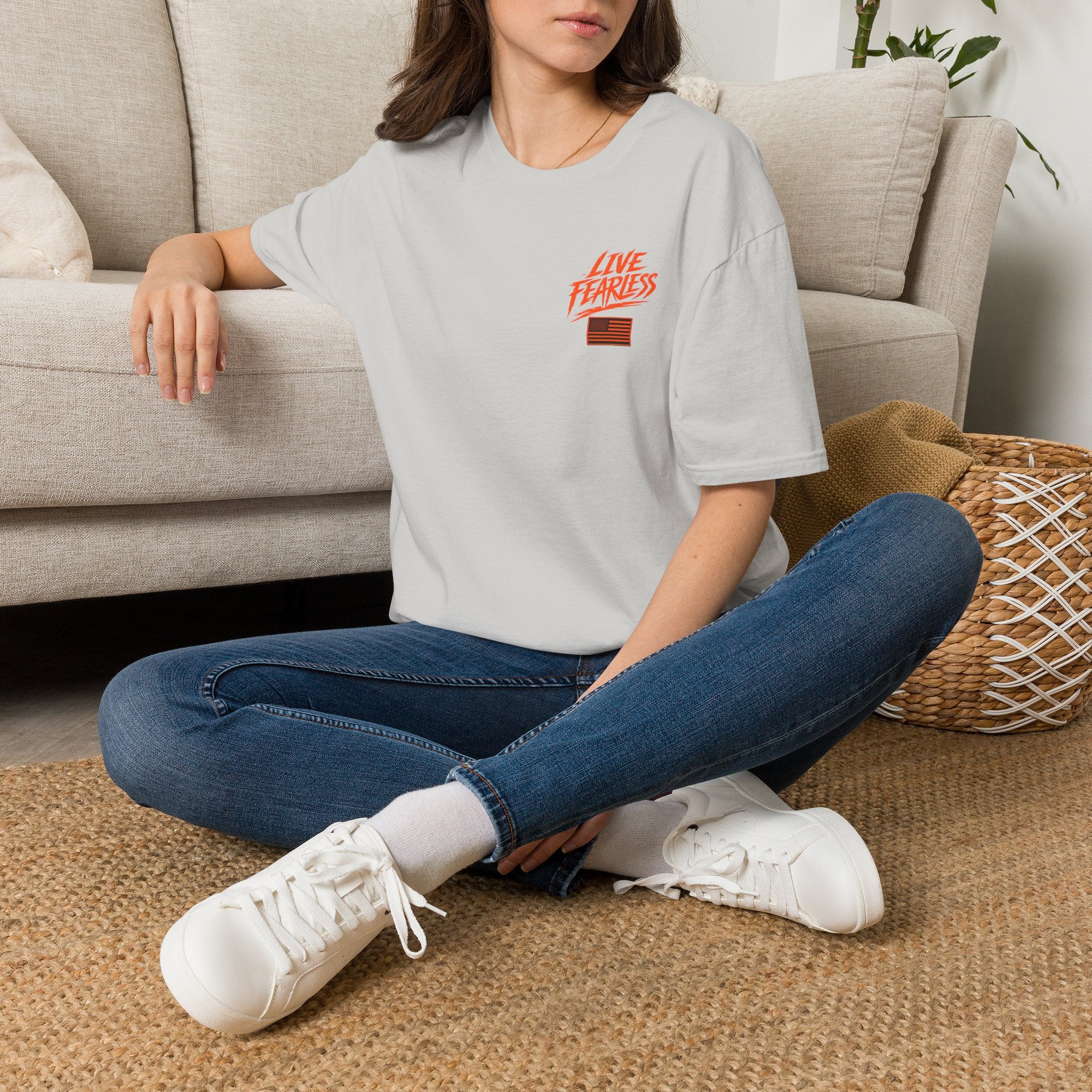 Live Fearless Ancient Warrior Skull T-Shirt - Ice Grey / S | Ironsight Syndicate
