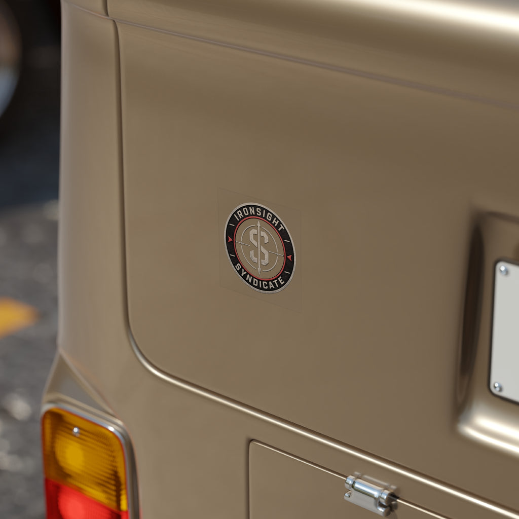 Ironsight Syndicate Outdoor Sticker — Waterproof Transparent Square Decal