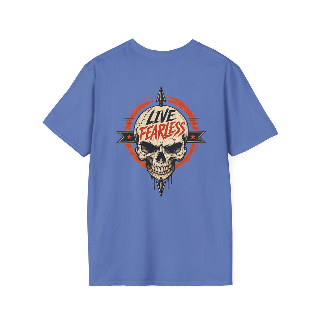 Live Fearless Skull Military T-Shirt (Front and Back) | Ironsight Syndicate
