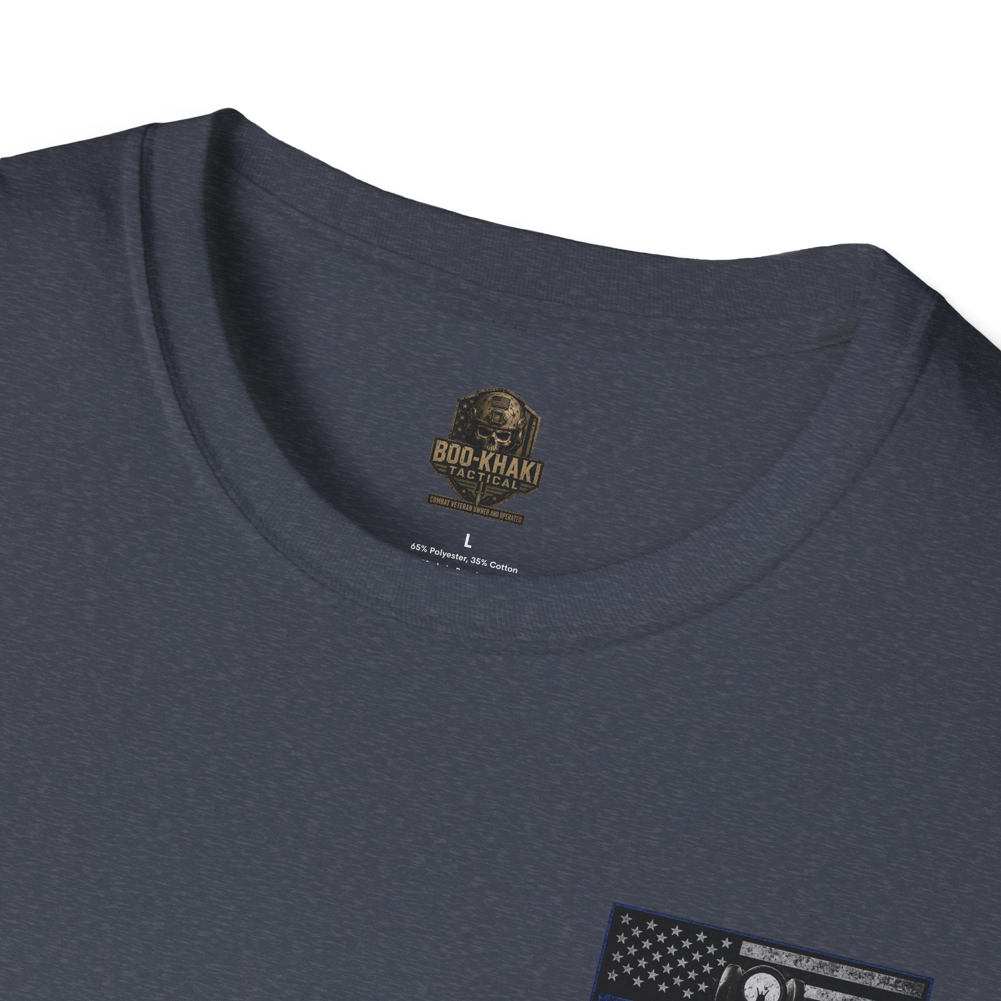 Thin Blue Line- In honor of our Brothers and Sisters in Blue T-Shirt | Patriotic Military Graphic Tee for Veterans & Patriots, Adult (13 and up), unisex