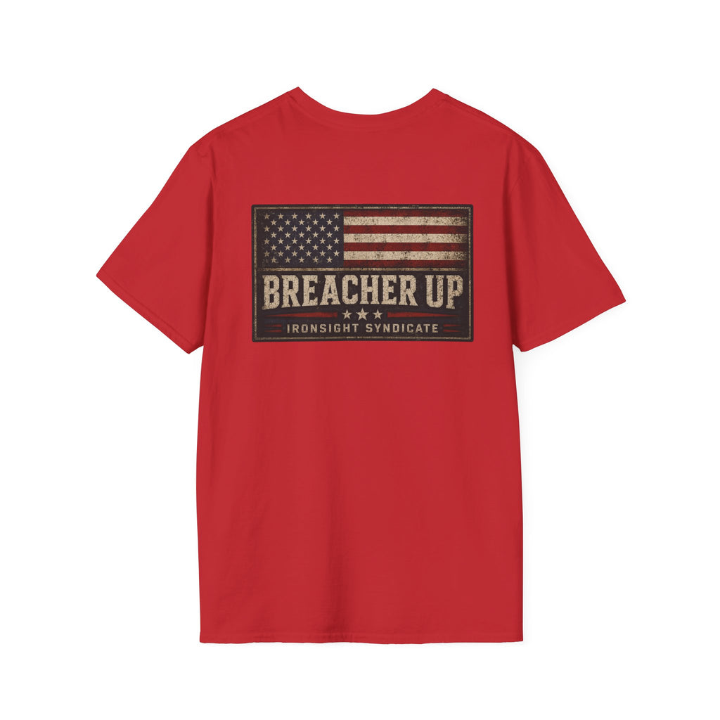 Breacher Up Red While and  Blue T-Shirt, Adult (13 and up), unisex | Patriotic Military Graphic Tee for Veterans & Patriots, Adult (13 and up), unisex