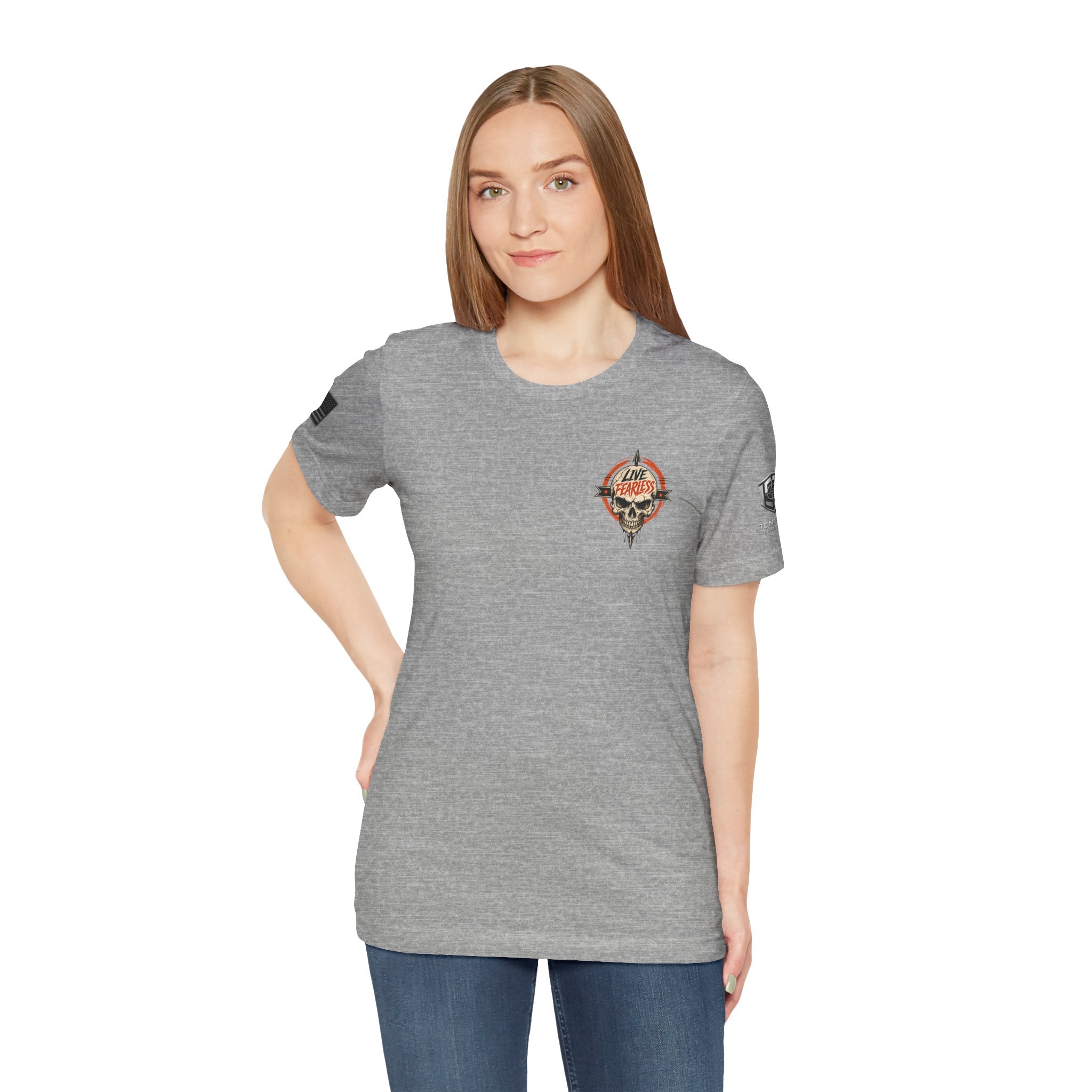 Live Fearless Skull Military T-Shirt | Ironsight Syndicate
