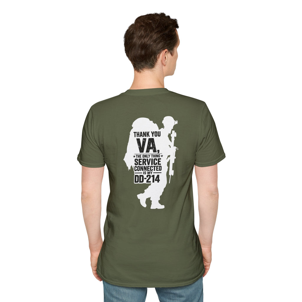 DD-214 service connected T-Shirt (White Graphic)