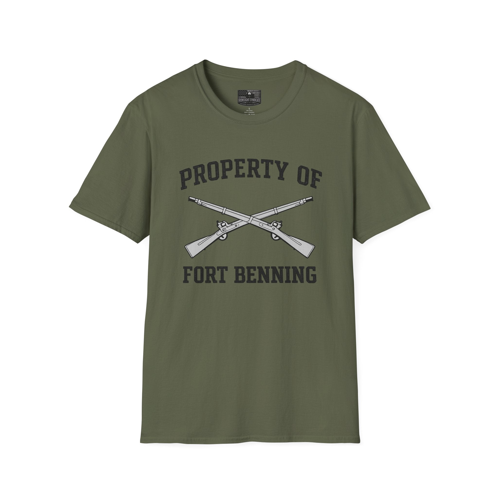 Fort Benning Athletic Tee  Ironsight Syndicate | Patriotic Military Graphic Tee for Veterans & Patriots, Adult (13 and up), unisex