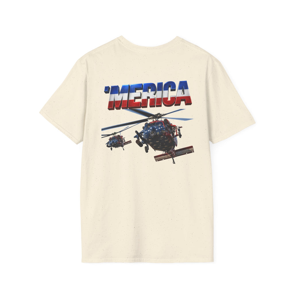 MH-60 Liberty Hawk! Patriotic Ironsight Syndicate T-Shirt | Patriotic Military Graphic Tee for Veterans & Patriots, Adult (13 and up), unisex