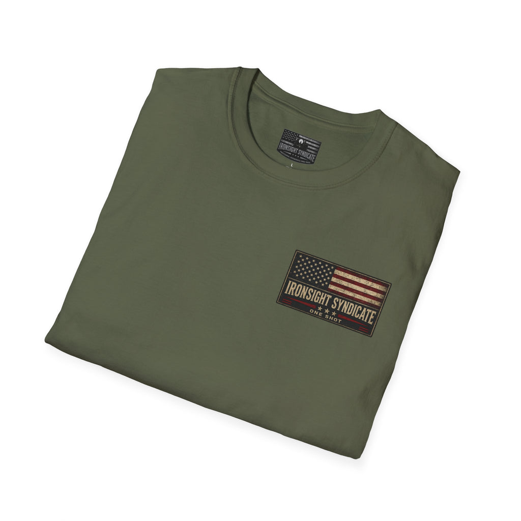 MH-60 Liberty Hawk! Patriotic Ironsight Syndicate T-Shirt | Patriotic Military Graphic Tee for Veterans & Patriots, Adult (13 and up), unisex