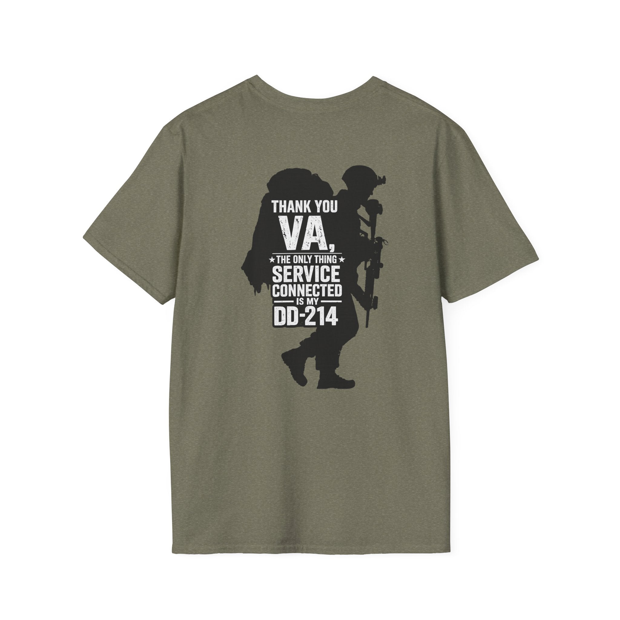 DD-214 Service Connected T-Shirt - Heather Military Green