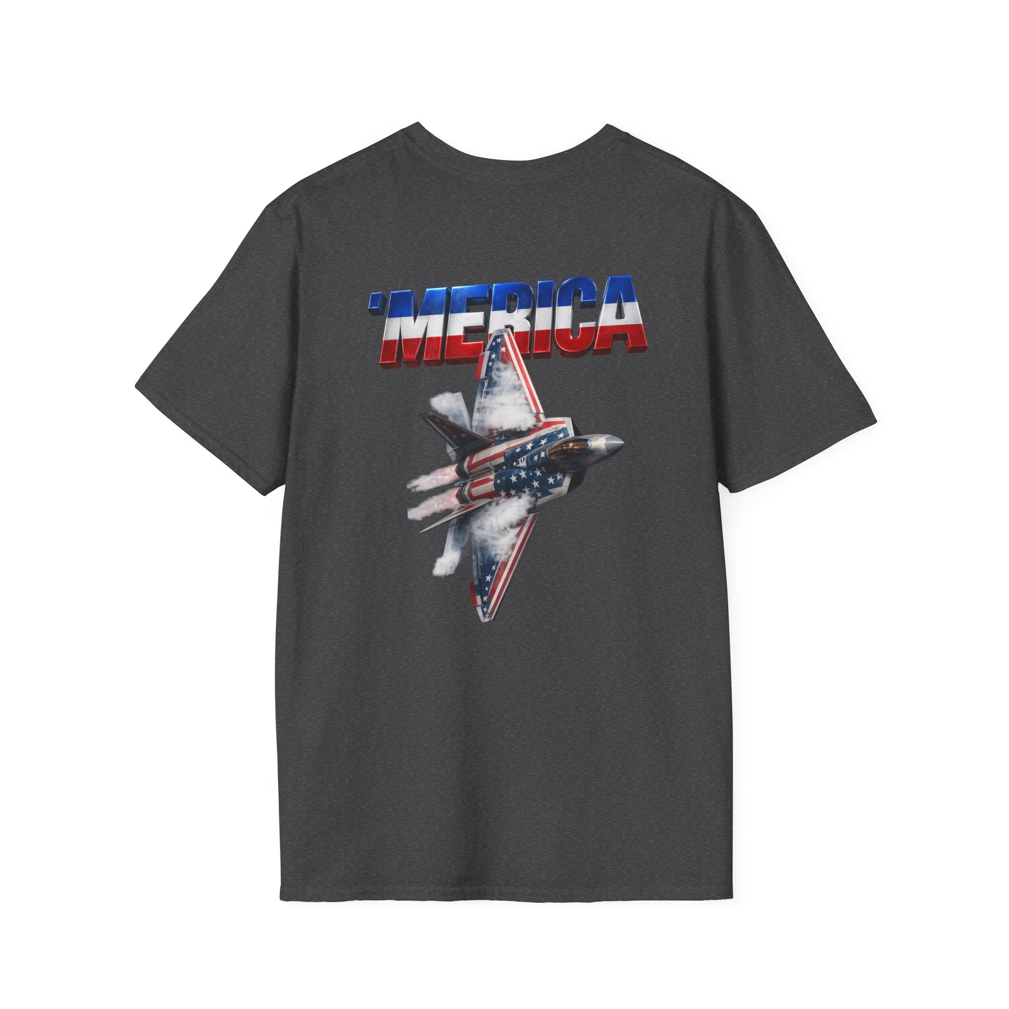 F22 Merica! Patriotic Ironsight Syndicate T-Shirt | Patriotic Military Graphic Tee for Veterans & Patriots, Adult (13 and up), unisex