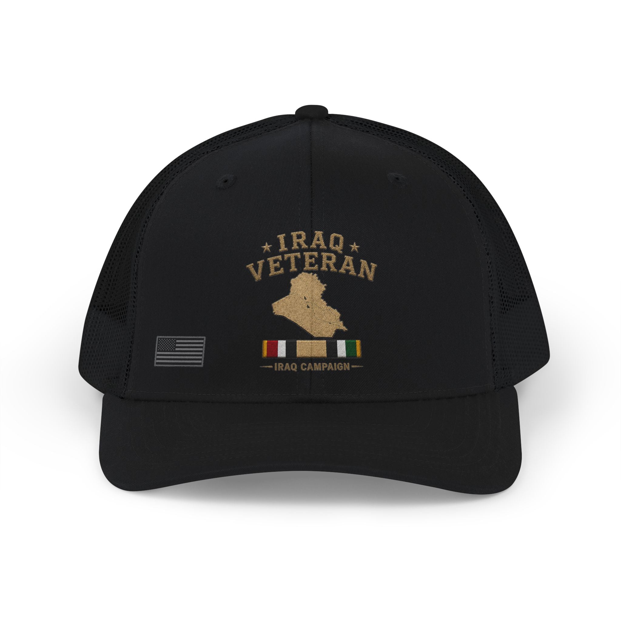 Iraq Veteran Trucker Cap - Black / Black | Ironsight Syndicate