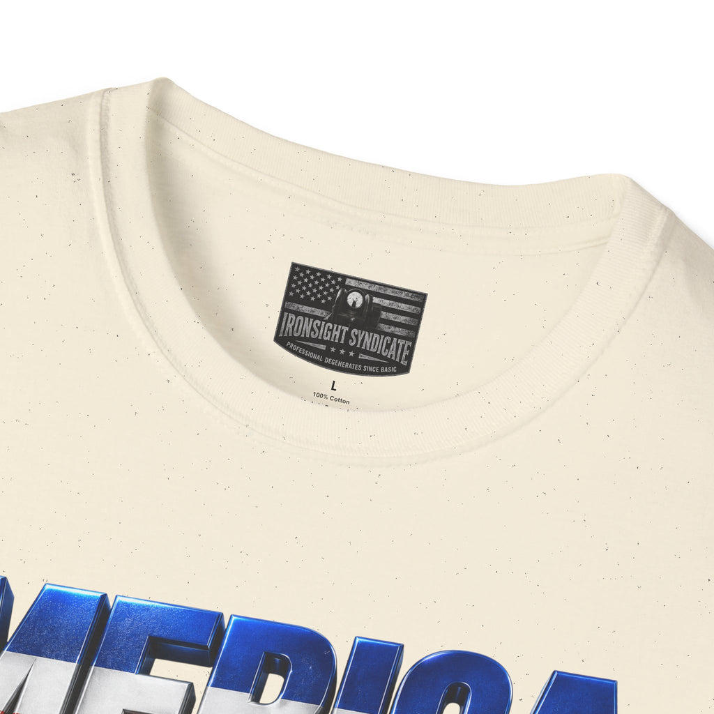 F22 Merica! Patriotic Ironsight Syndicate T-Shirt | Patriotic Military Graphic Tee for Veterans & Patriots, Adult (13 and up), unisex
