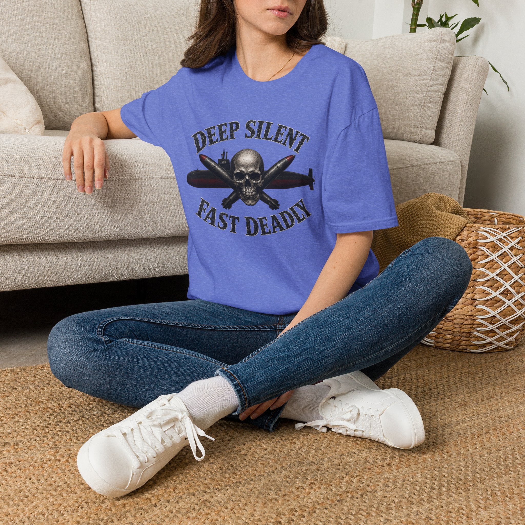 Deep, Silent, Fast Deadly US Navy Submariner Graphic Front T-Shirt