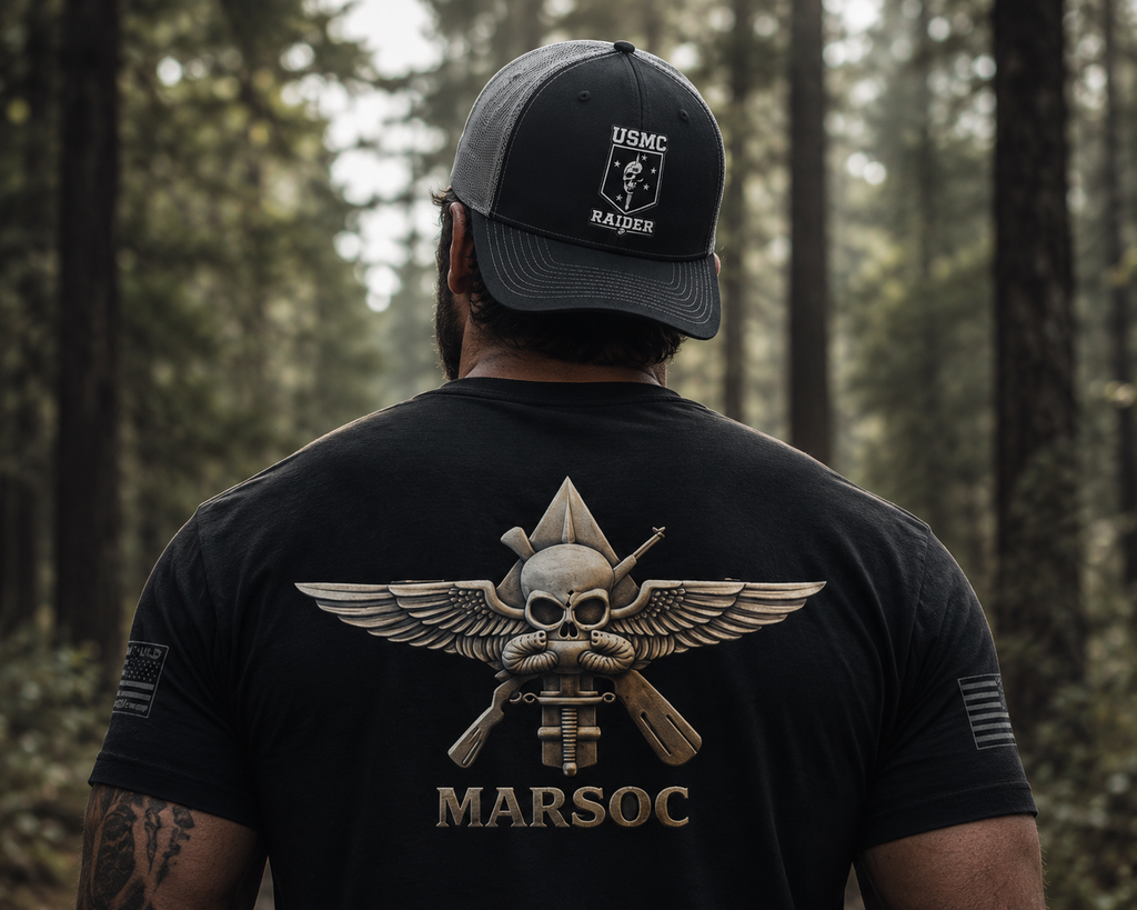 MARSOC Operator T-Shirt | Marine Raider Special Operations Tee for Veterans, Adult (13 and up), unisex