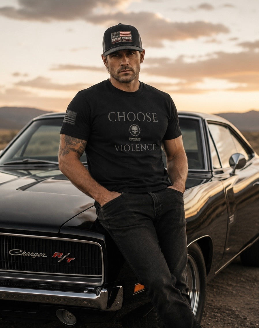 Choose Violence -Combat Infantry Badge- CIB- T-Shirt | US Army Tee for Veterans