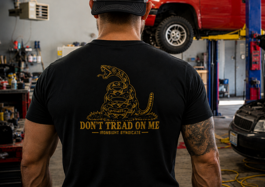 Don't Tread On Me Gadsden Flag T-Shirt in Black | Ironsight Syndicate
