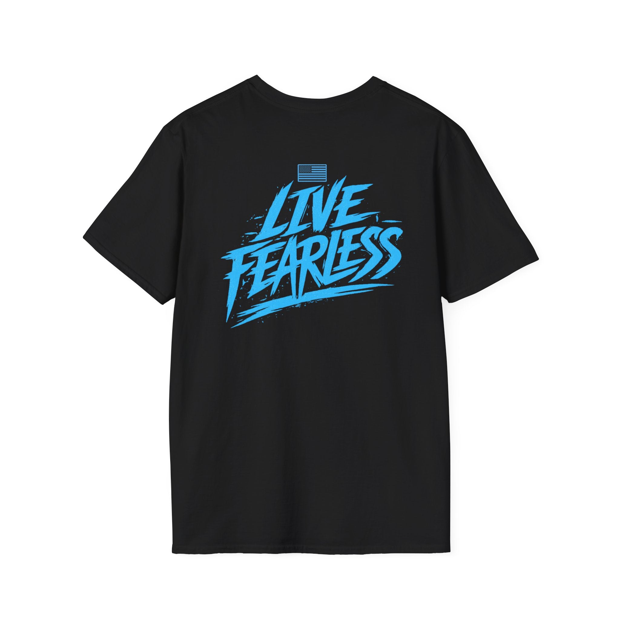 Live Fearless (Blue) Military-Inspired Graphic T-Shirt