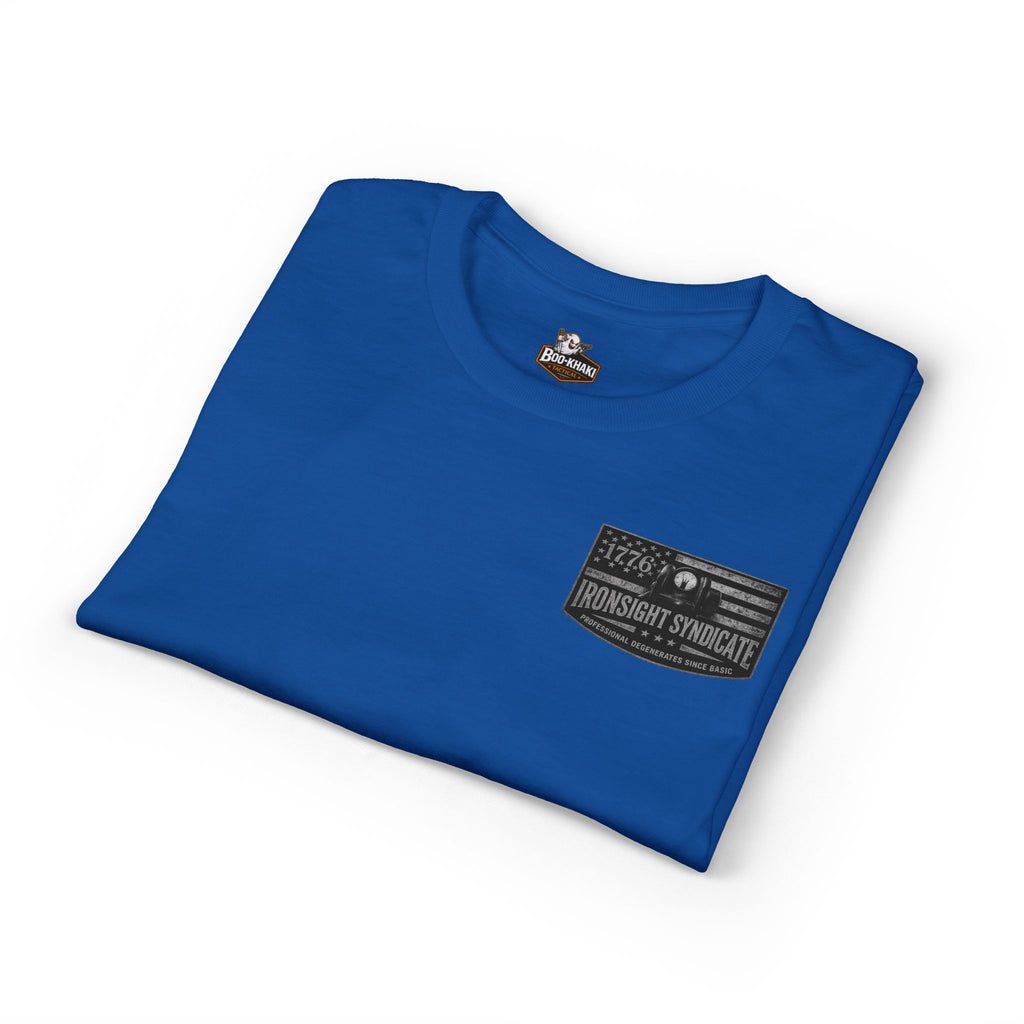 Machine gun George Washington  T-Shirt | Patriotic Military Graphic Tee for Veterans & Patriots, Adult (13 and up), unisex