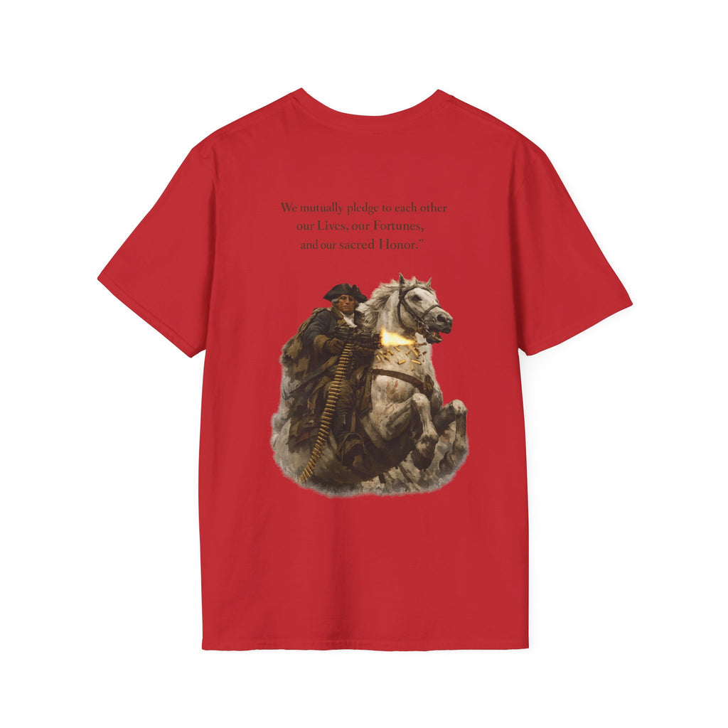 Machine Gun George Washington T-Shirt | Patriotic Military Graphic Tee for Veterans & Patriots, Adult (13 and up), unisex