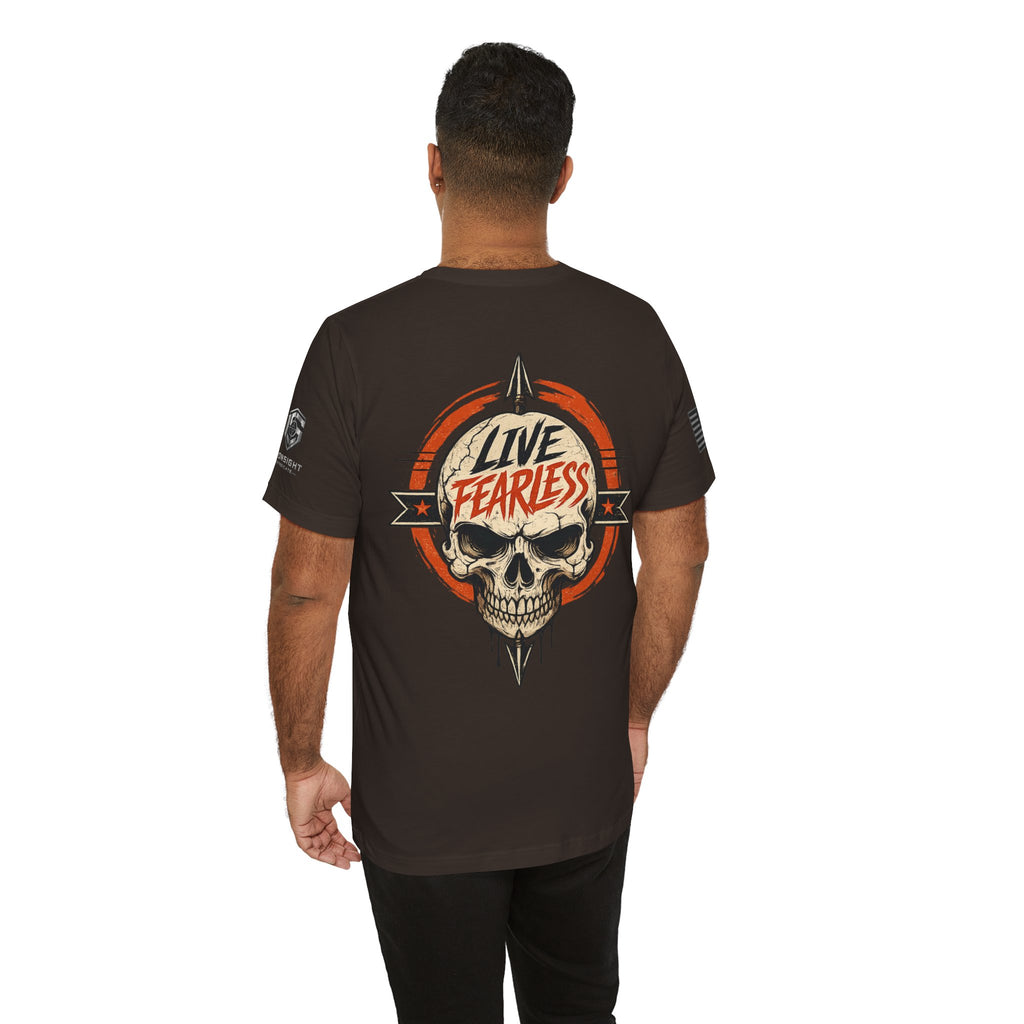 Live Fearless Skull Military T-Shirt | Ironsight Syndicate