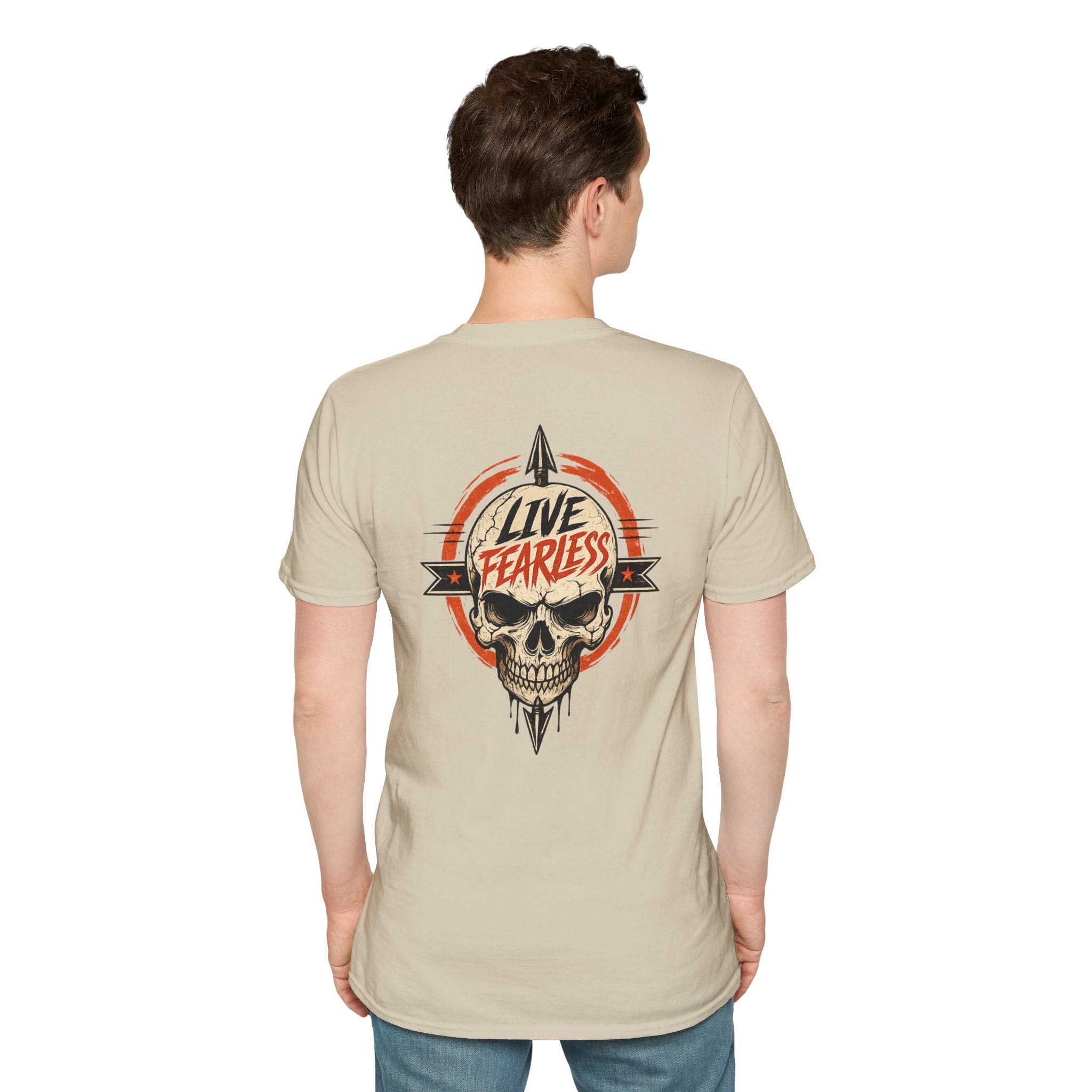 Live Fearless Skull Military T-Shirt (Front and Back) | Ironsight Syndicate