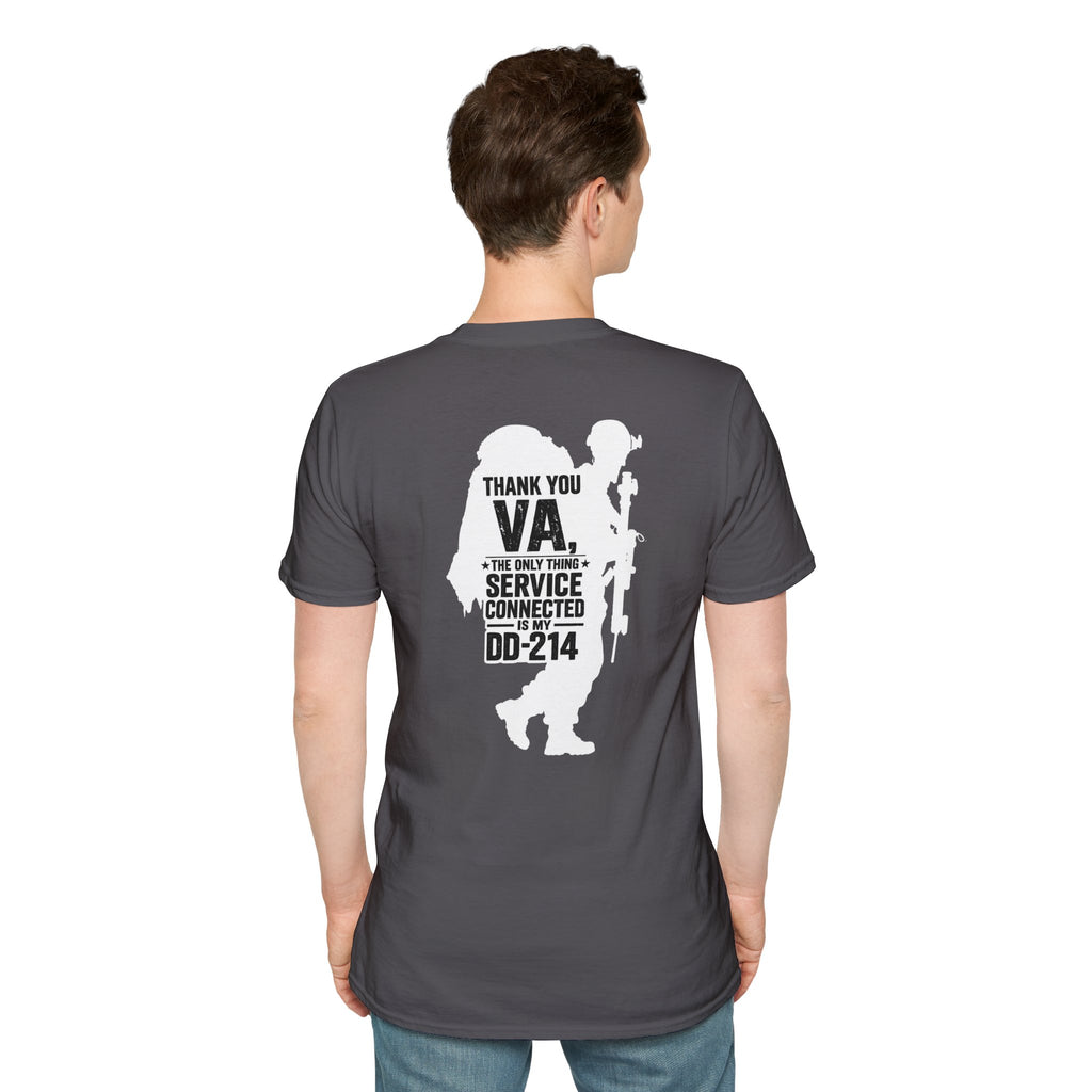 DD-214 service connected T-Shirt (White Graphic)
