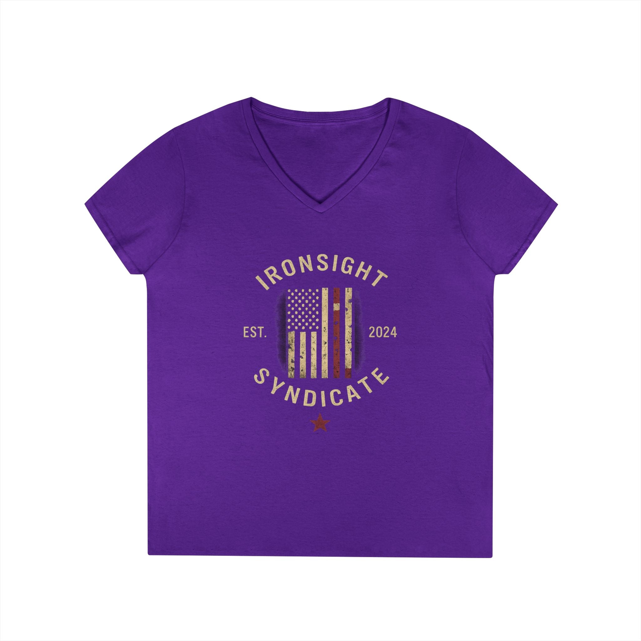 Homefront Strong Ladies' V-Neck T-Shirt — Patriotic Flag Graphic Tee
