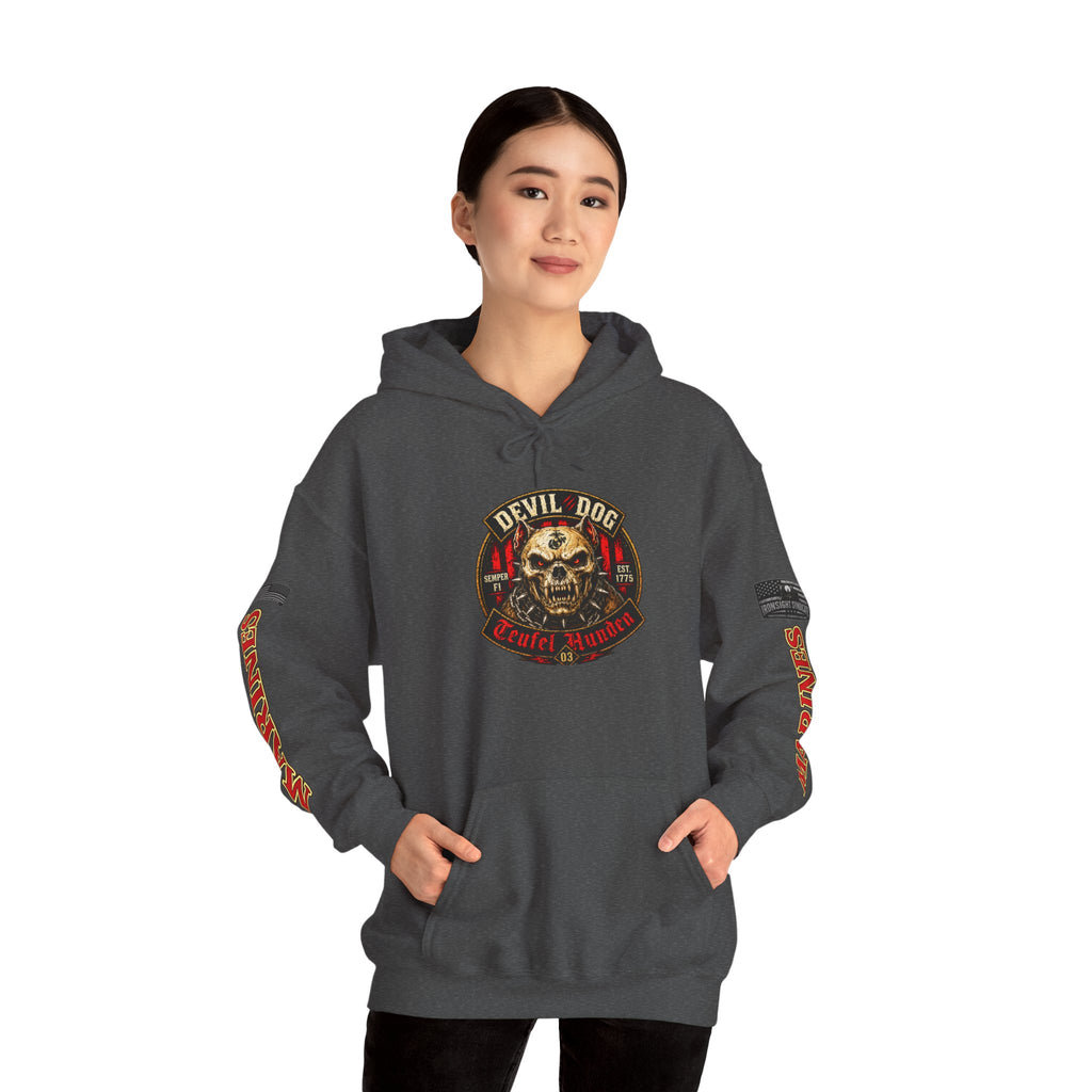 Devil Dog, Teufel Hunden Marine Corps Hooded Sweatshirt