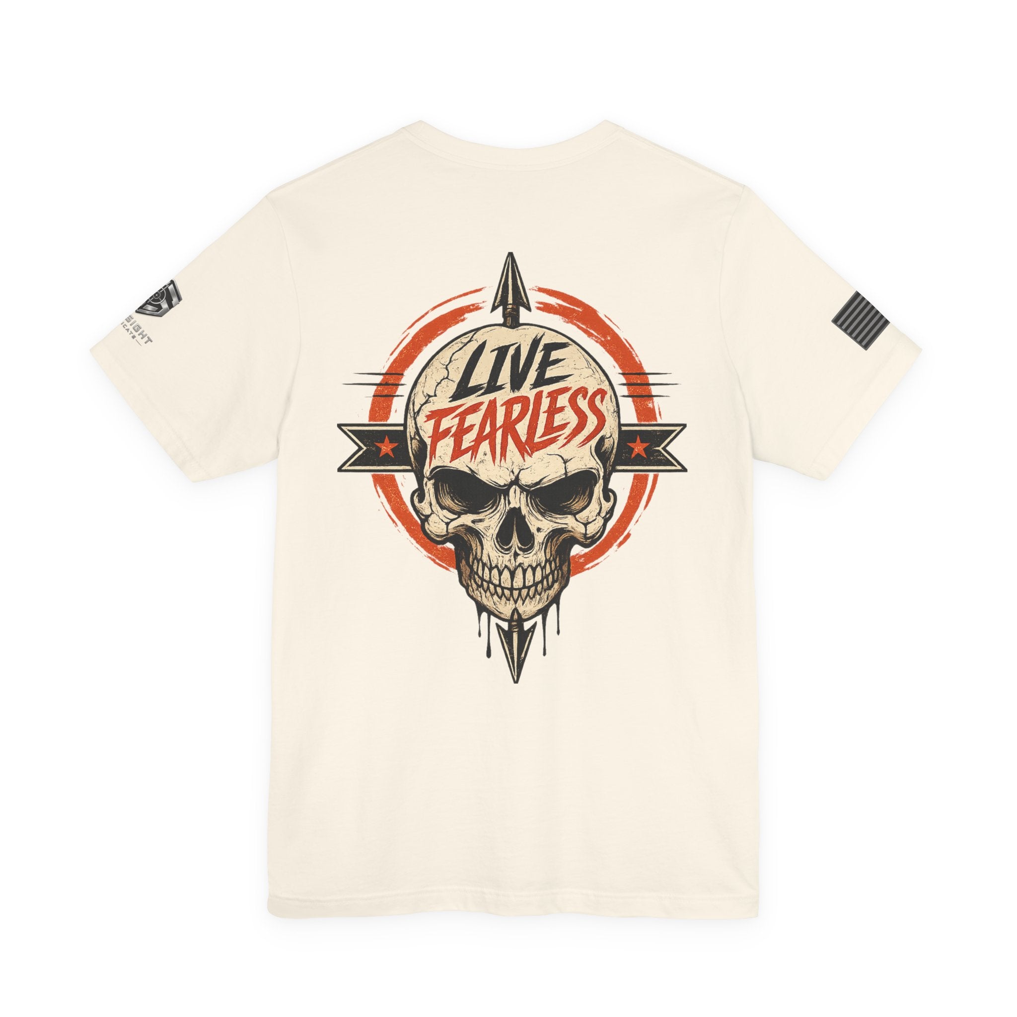 Live Fearless Skull Military T-Shirt | Ironsight Syndicate