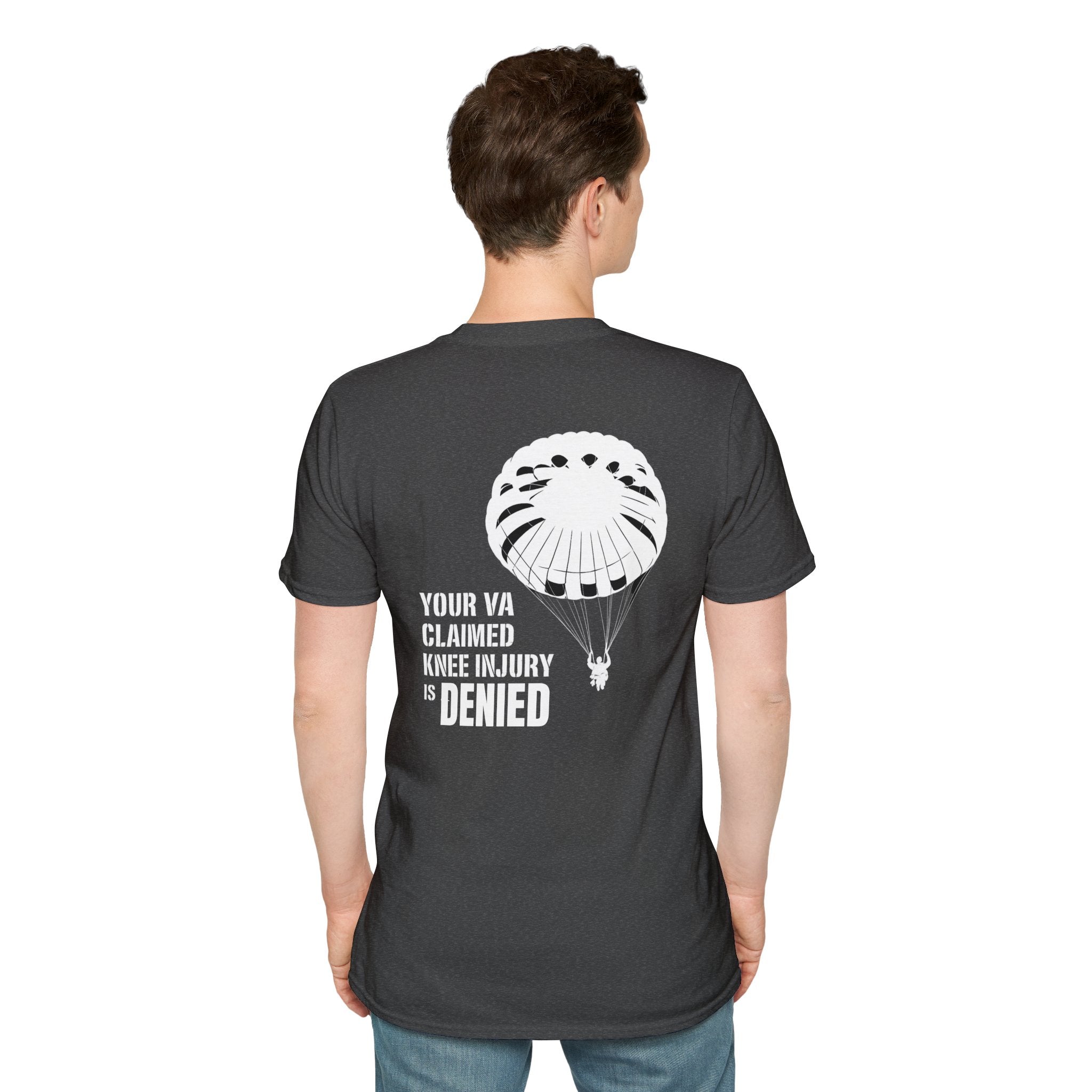 VA Knee Injury Is Denied T-Shirt (White Graphic) | Ironsight Syndicate