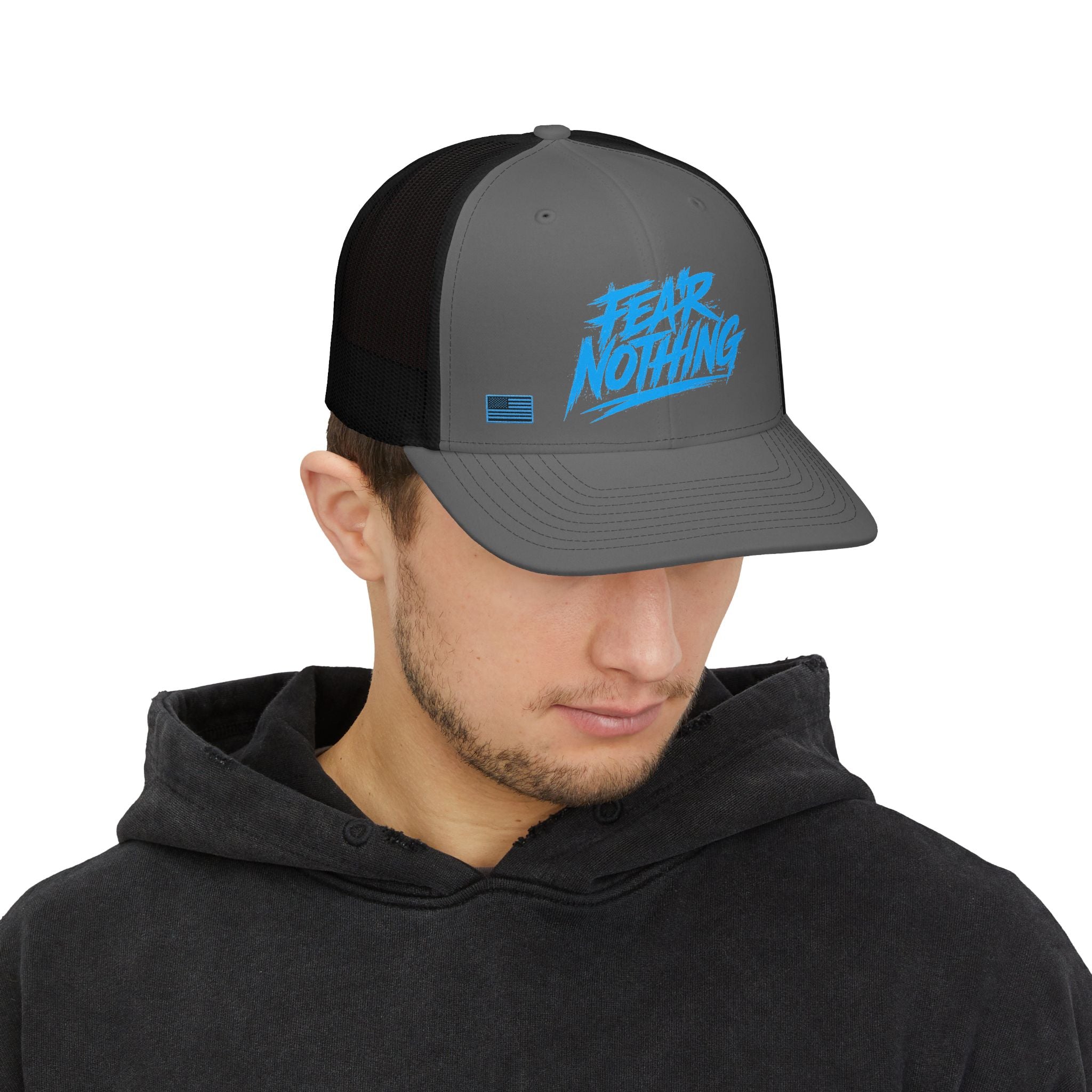 Fear Nothing Blue Trucker Hat | Ironsight Syndicate