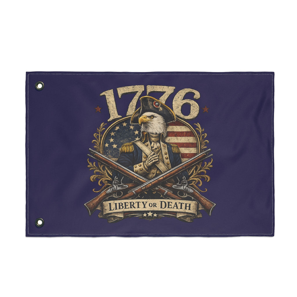 1776 Liberty or Death Bald Eagle American Flag | Patriotic Revolutionary War Banner for Veterans & Patriots