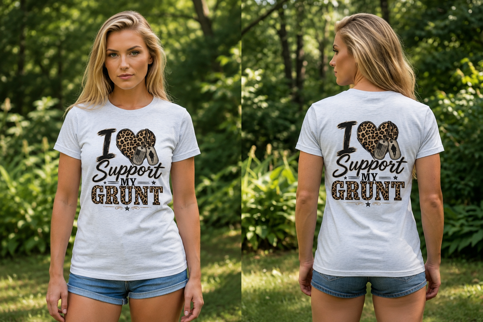 I Support My Grunt Tee — Women's Military Spouse Graphic Shirt