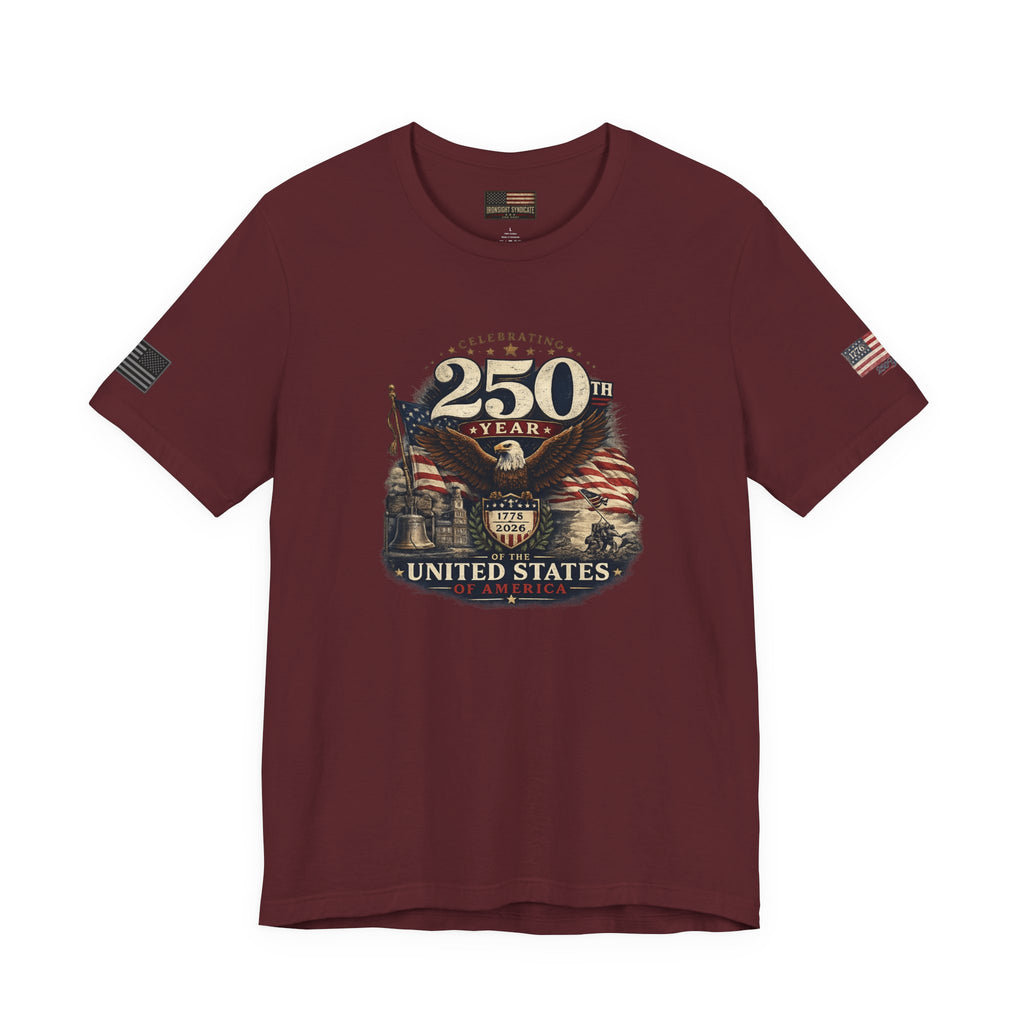 America 250th Anniversary T-Shirt | Patriotic Eagle & American Flag Shirt | 1776-2026 United States Tee front and back