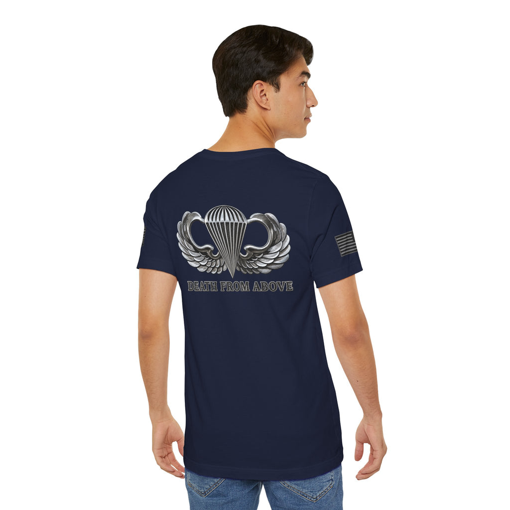 Airborne, Death From Above T - US Army Airborne Wings Veteran T-Shirt | Ironsight Syndicate