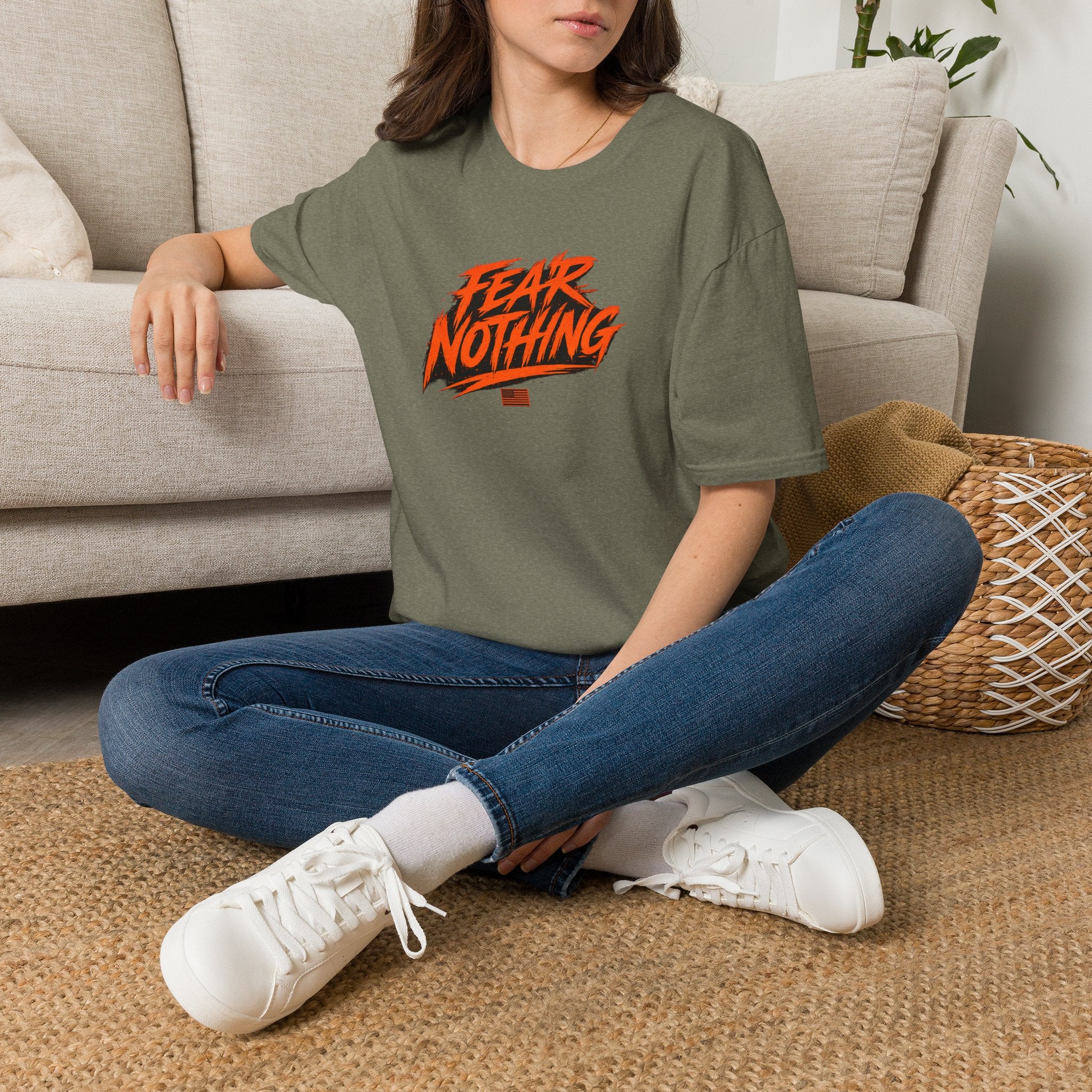 Fear Nothing (Orange) Military-Inspired Graphic T-Shirt | Ironsight Syndicate