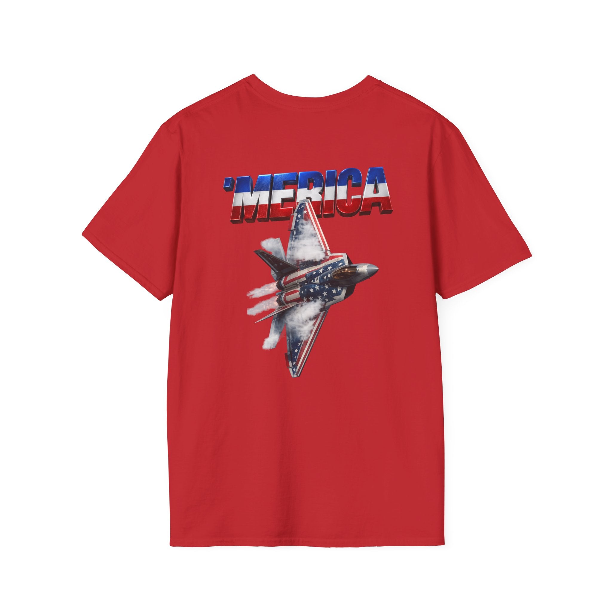 F22 Merica! Patriotic Ironsight Syndicate T-Shirt | Patriotic Military Graphic Tee for Veterans & Patriots, Adult (13 and up), unisex