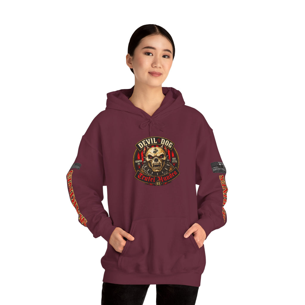 Devil Dog, Teufel Hunden Marine Corps Hooded Sweatshirt