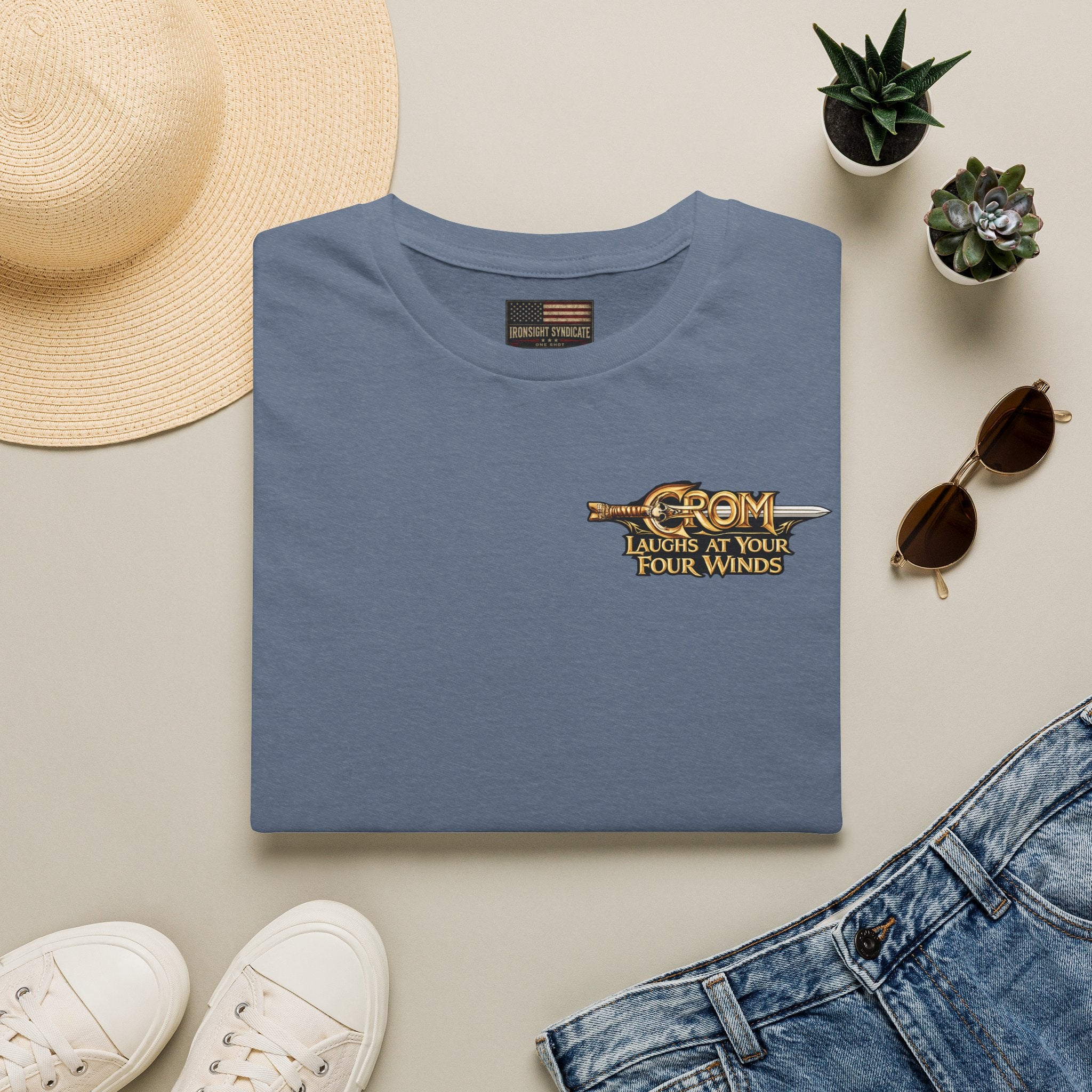 Crom Laughs at Your Four Winds- Conan the Barbarian Inspired T-shirt - Heather Indigo | Ironsight Syndicate