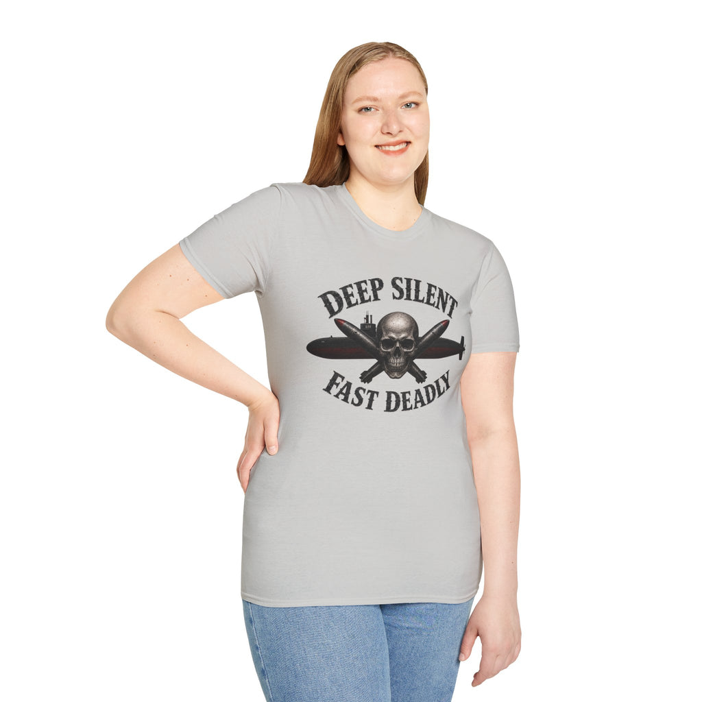 Deep, Silent, Fast Deadly US Navy Submariner Graphic Front T-Shirt
