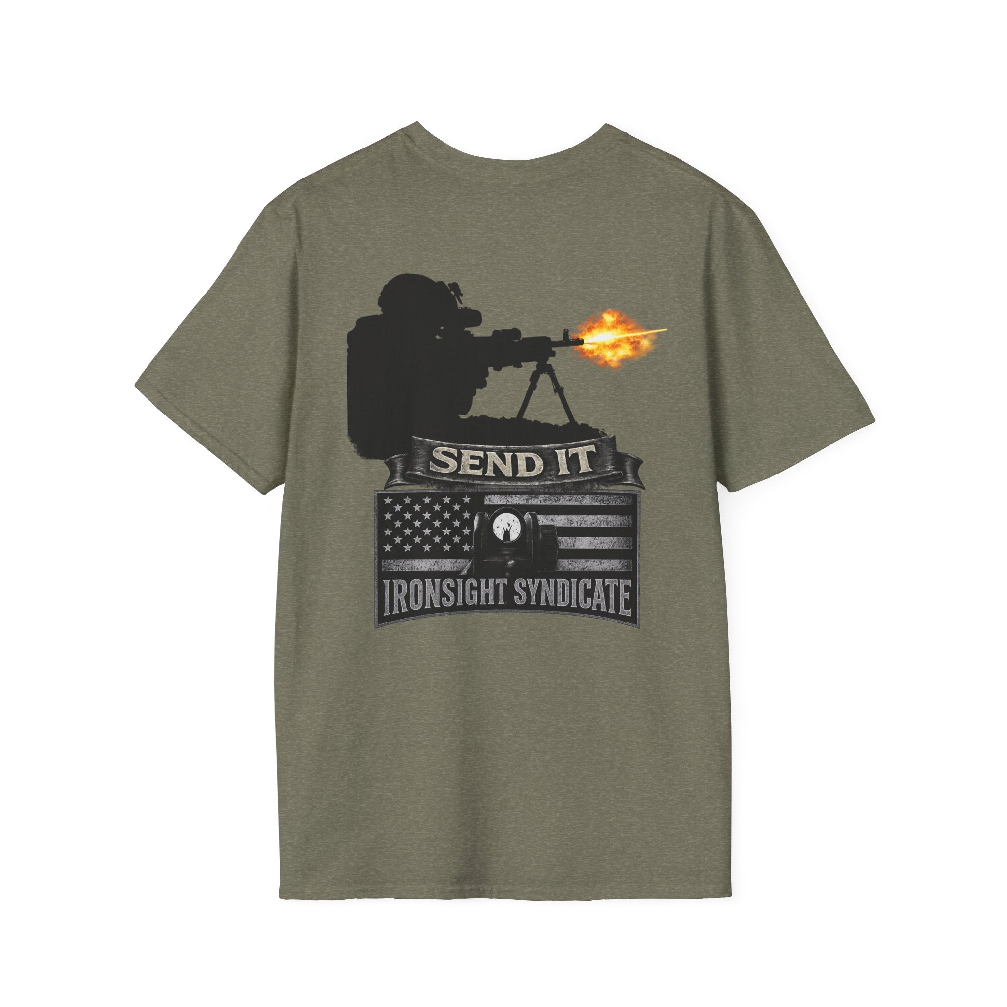 Send it 240B Gunner T-Shirt | Patriotic Military Graphic Tee for Veterans & Patriots, Adult (13 and up), unisex
