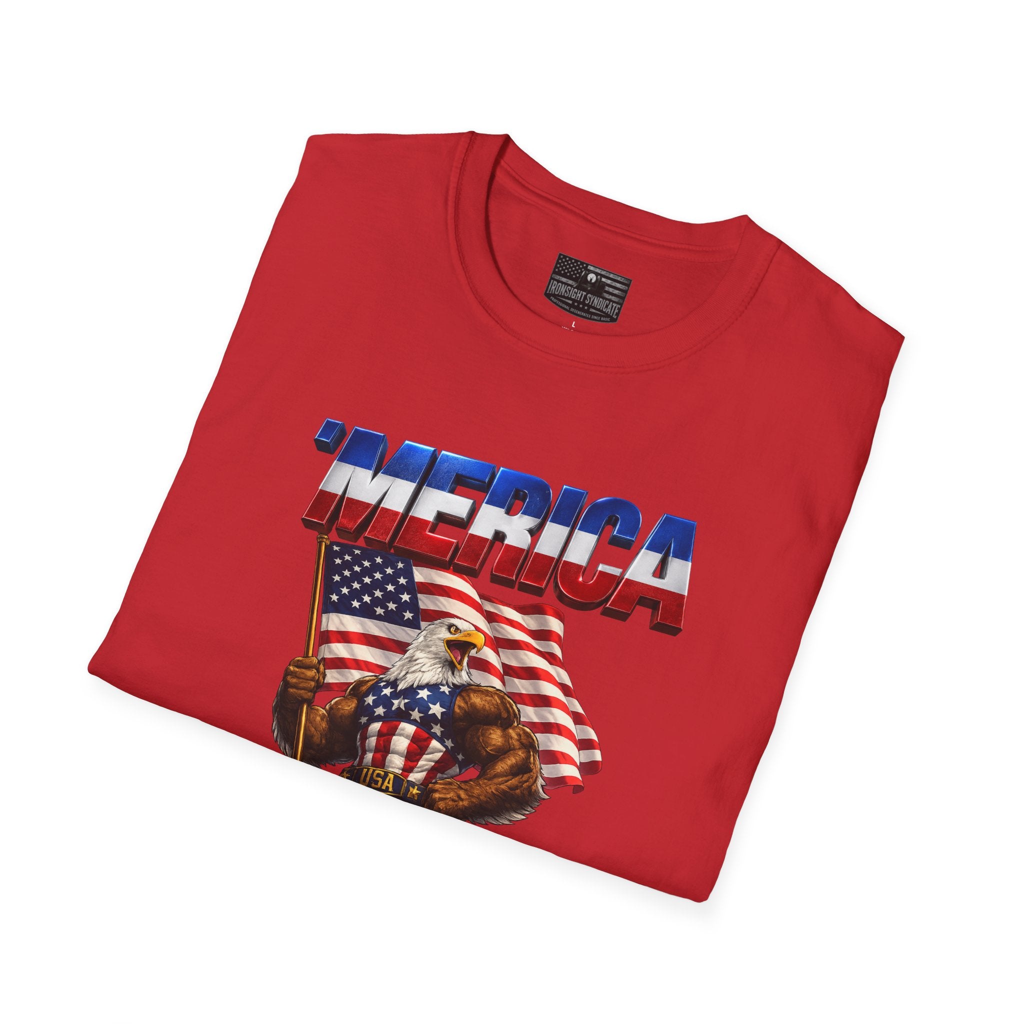 Merican Eagle T-Shirt | Patriotic Military Graphic Tee for Veterans & Patriots, Adult (13 and up), unisex
