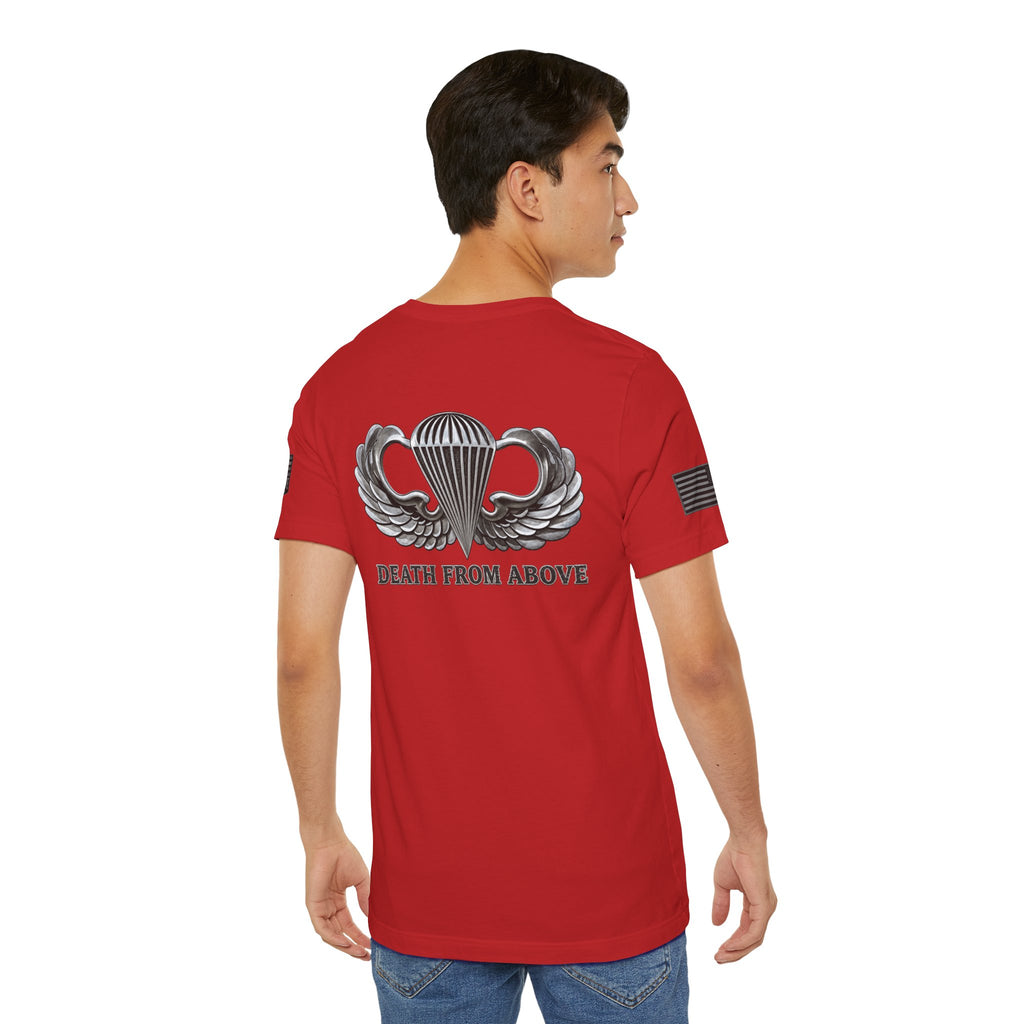 Airborne, Death From Above T - US Army Airborne Wings Veteran T-Shirt | Ironsight Syndicate