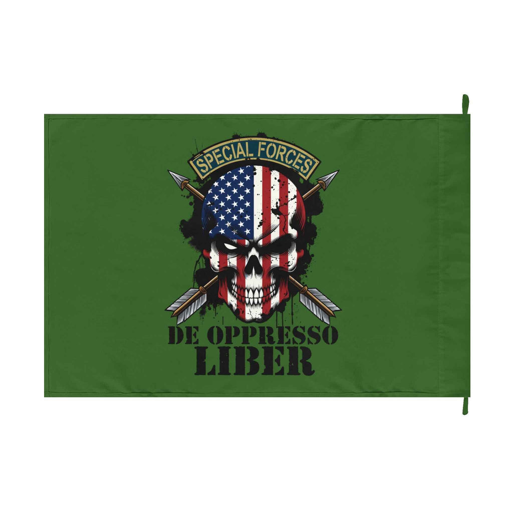 Special Forces "De Oppresso Liber" Skull Flag — Military Banner