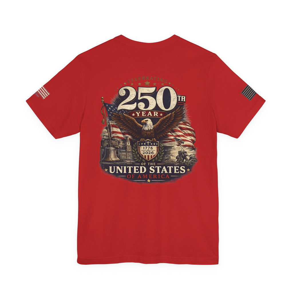 America 250th Anniversary T-Shirt | Patriotic Eagle & American Flag Shirt | 1776-2026 United States Tee front and back
