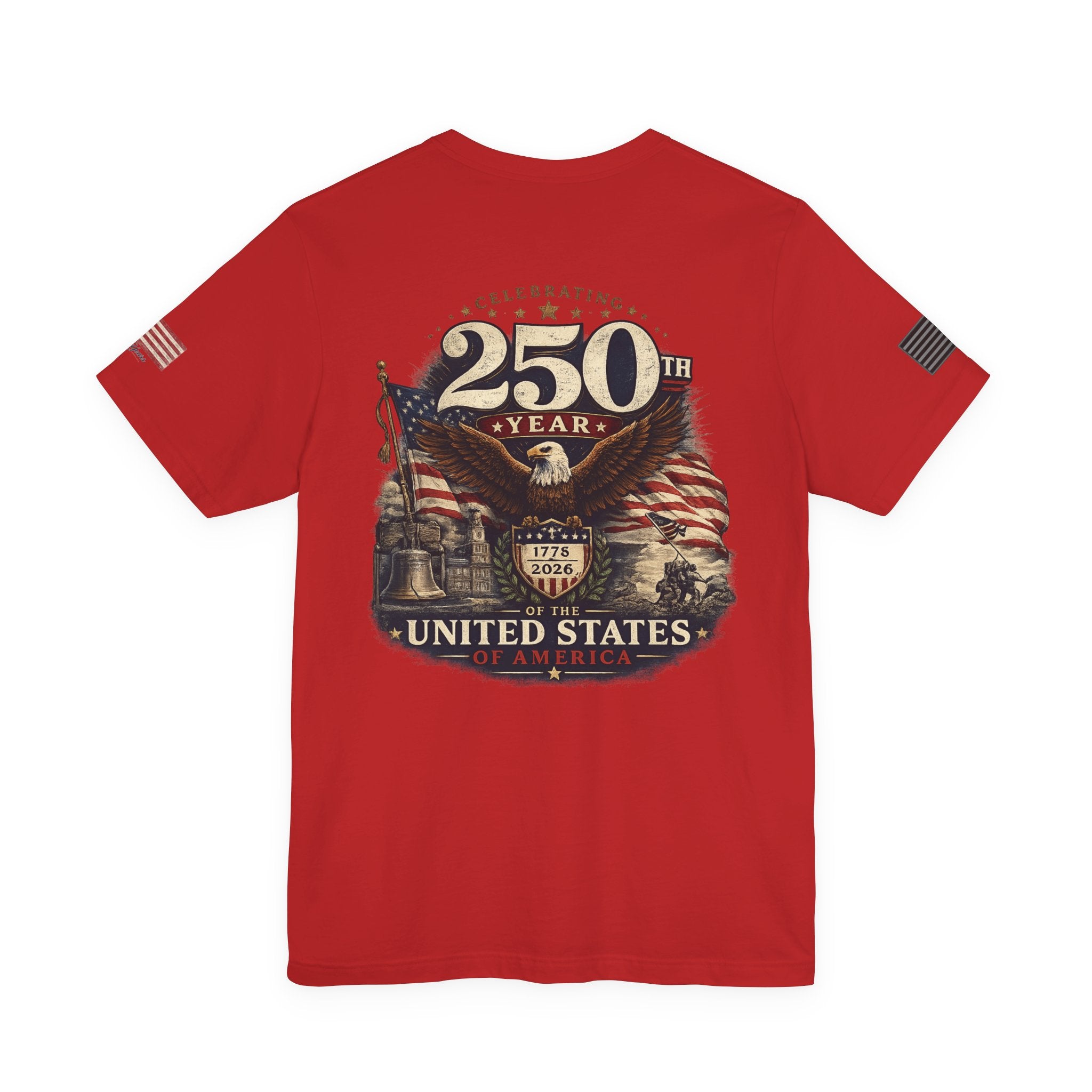 America 250th Anniversary T-Shirt | Patriotic Eagle & American Flag Shirt | 1776-2026 United States Tee front and back