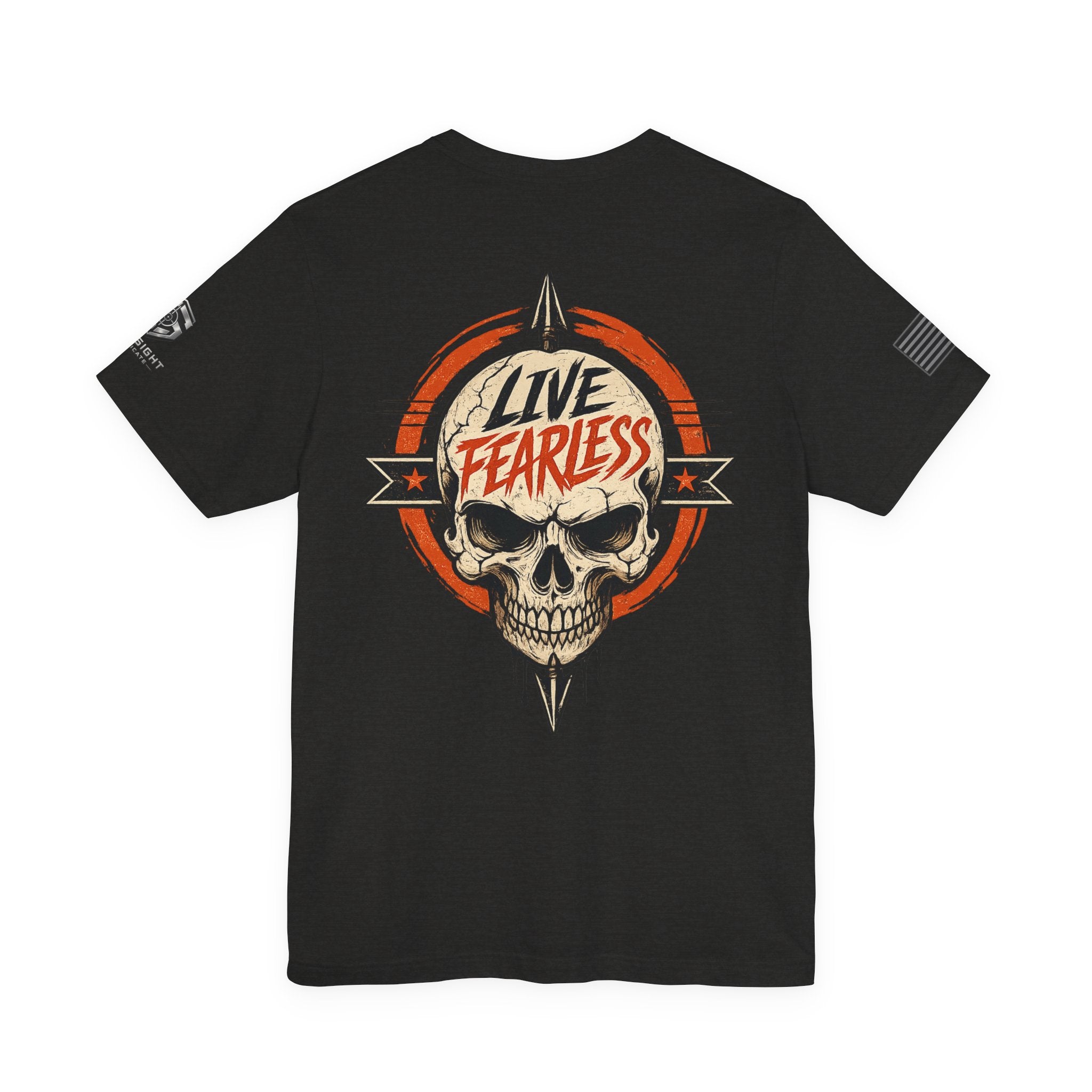 Live Fearless Skull Military T-Shirt | Ironsight Syndicate