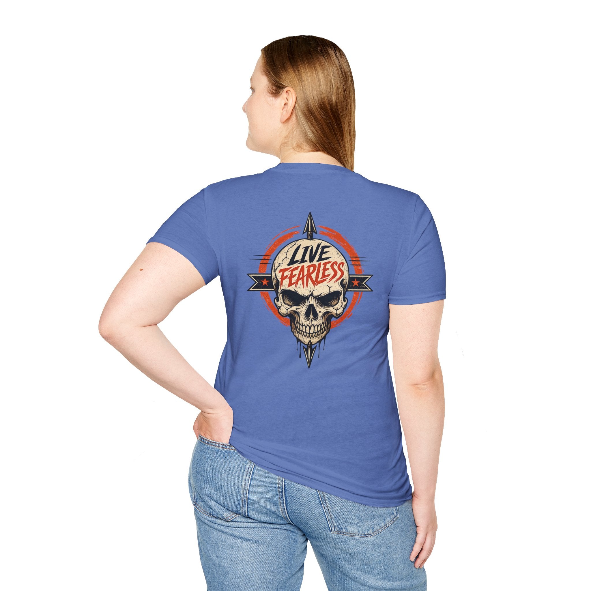 Live Fearless Skull Military T-Shirt (Front and Back) | Ironsight Syndicate