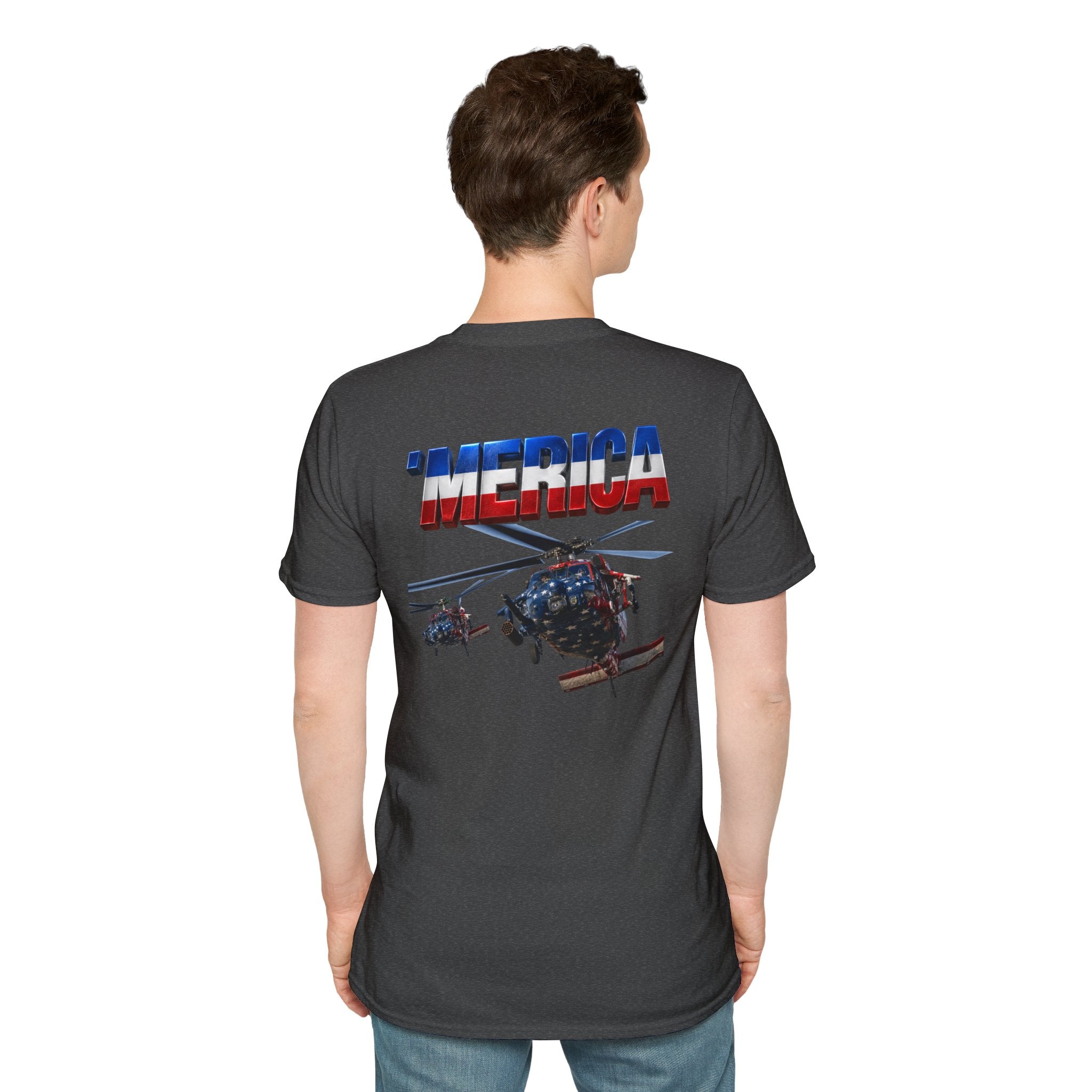 MH-60 Liberty Hawk! Patriotic Ironsight Syndicate T-Shirt | Patriotic Military Graphic Tee for Veterans & Patriots, Adult (13 and up), unisex