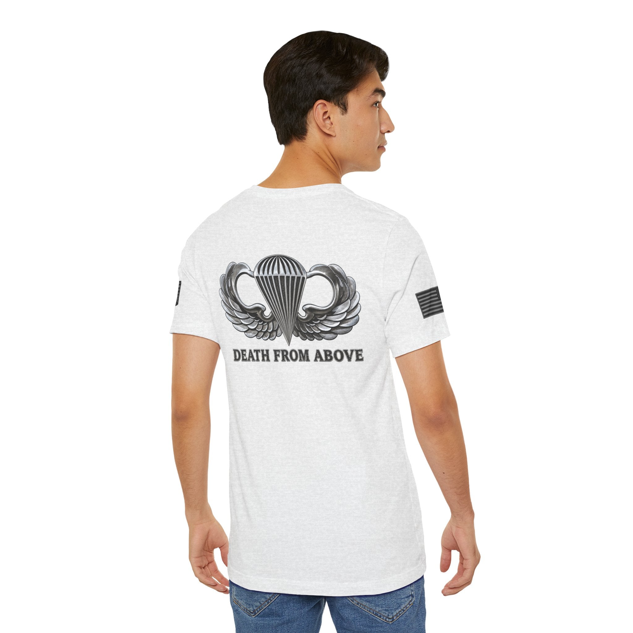 Airborne, Death From Above T - US Army Airborne Wings Veteran T-Shirt | Ironsight Syndicate