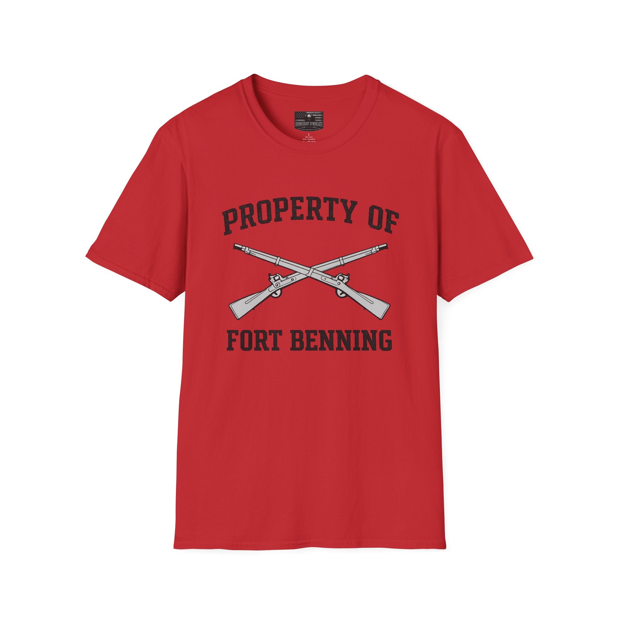 Fort Benning Athletic Tee  Ironsight Syndicate | Patriotic Military Graphic Tee for Veterans & Patriots, Adult (13 and up), unisex
